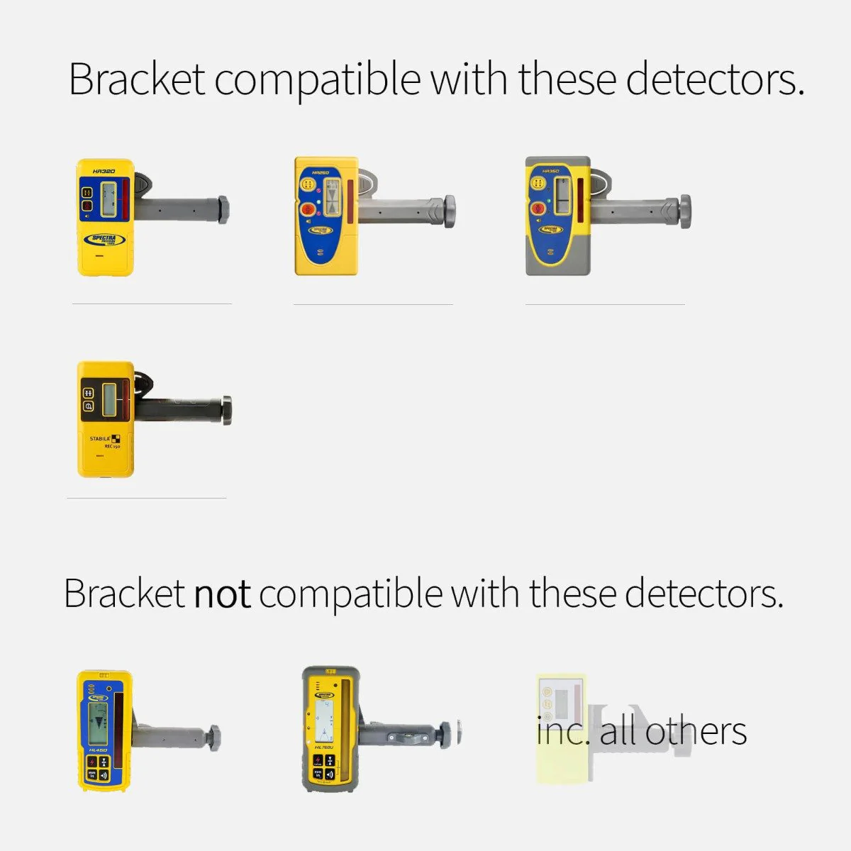 Spectra HR250, HR320, HR350 & Stabila REC150 Rod/Staff Clamp Bracket (SKU: SMB589) - Image 3